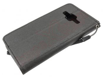 Funda tipo (libro/agenda) piel sintética con soporte interno de TPU para Samsung Core Prime, G360F, negra